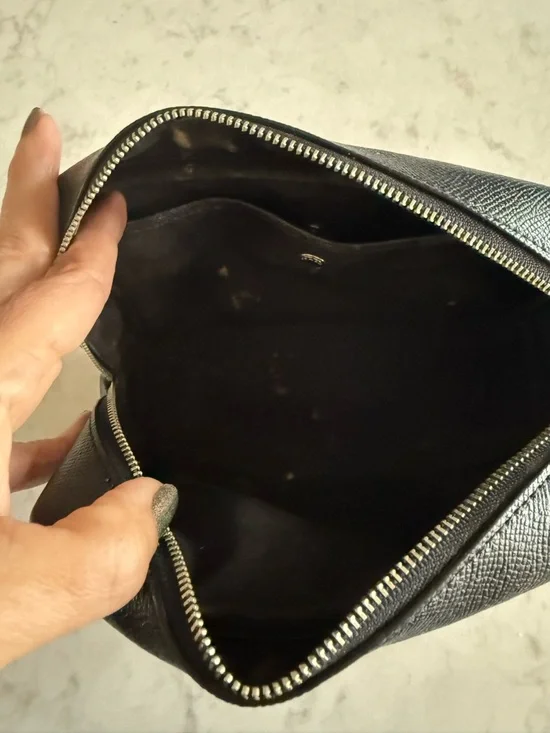 Coach *Project* Black Saffiano Leather Toiletry Pouch with Silver Logo - Picture 5 of 11